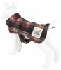Touchdog 2-In-1 Tartan Plaided Dog Jacket With Matching Reversible Dog Mat - Red - X-Large