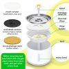 White Automatic Cat Water Fountain Flower, 81oz. Cat Fountain Bowl 4 Filters, 2 Brushes, Mat