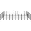 36-Panel Dog Playpen Black 19.7"x39.4" Powder-coated Steel - Black