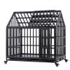 Heavy Duty Dog Cage pet Crate with Roof - as Pic