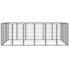 20-Panel Dog Playpen Black 19.7"x39.4" Powder-coated Steel - Black