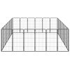 28-Panel Dog Playpen Black 19.7"x39.4" Powder-coated Steel - Black