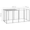 Dog Kennel Silver 26 ft¬≤ Steel - Silver