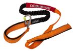 Dog Helios Neo-Indestructible Easy-Tension Sporty Embroidered Thick Durable Pet Dog Leash And Collar - Orange - Large