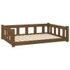 Dog Bed Honey Brown 41.5"x29.7"x11" Solid Wood Pine - Brown