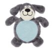 Pet Life Cozy Play Plush 2 Set Of Matching Squeaking Chew Dog Toys - Grey/Blue