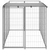 Dog Kennel Silver 26 ft¬≤ Steel - Silver