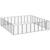 36-Panel Dog Playpen Black 19.7"x39.4" Powder-coated Steel - Black