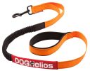 Dog Helios Neo-Indestructible Easy-Tension Sporty Embroidered Thick Durable Pet Dog Leash And Collar - Orange - Large