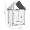 Outdoor Dog Kennel with Roof 39.4"x39.4"x59.1" - Silver