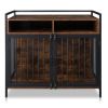 38.6 "Furniture Dog Cage, Metal Heavy Duty Super Sturdy Dog Cage, Dog Crate for Small/Medium Dogs, Double Door and Double Lock