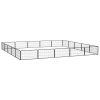 20-Panel Dog Playpen Black 39.4"x19.7" Powder-coated Steel - Black