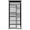 Outdoor Dog Kennel with Roof Steel 19.8 ft¬≤ - Black
