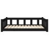 Dog Bed Black 41.5"x29.7"x11" Solid Wood Pine - Black