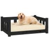Dog Bed Black 29.7"x21.9"x11" Solid Wood Pine - Black