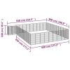 42-Panel Dog Playpen Black 19.7"x39.4" Powder-coated Steel - Black