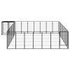 34-Panel Dog Playpen Black 19.7"x39.4" Powder-coated Steel - Black