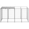 Dog Kennel Silver 26 ft¬≤ Steel - Silver