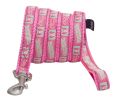 Touchdog 'Caliber' Designer Embroidered Fashion Pet Dog Leash And Collar Combination - Pink Pattern - Medium