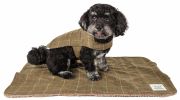 Touchdog 2-In-1 Windowpane Plaided Dog Jacket With Matching Reversible Dog Mat - Green - Large