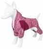 Pet Life Active 'Downward Dog' Heathered Performance 4-Way Stretch Two-Toned Full Body Warm Up Hoodie - Red - X-Large