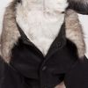 Buttoned 'Coast-Guard' Fashion Faux-Fur Collared Wool Pet Coat - Medium