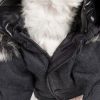 Ruff-Choppered Denim Fashioned Wool Pet Coat - X-Small