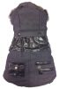 Ruff-Choppered Denim Fashioned Wool Pet Coat - Medium