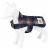 Touchdog 2-In-1 Tartan Plaided Dog Jacket With Matching Reversible Dog Mat - Navy - X-Large