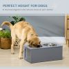 PawHut Elevated Dog Bowls, Raised Dog Bowl Stand with Storage, 2 Stainless Steel Bowls, Pet Feeding Station for Medium Dogs, Indoor Use