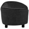 Dog Sofa Black 27.2"x19.3"x15.7" Plush - Grey