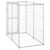 Outdoor Dog Kennel Galvanized Steel 43.3"x86.6"x70.9" - Silver
