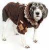 Designer Patterned Suede Argyle Sweater Pet Jacket - Small