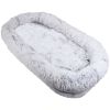 Human Dog Bed, 71''x40''x12'' Size Fits You and Pets, Washable Faux Fur Dog Bed for People Doze Off, Napping Orthopedic Dog Bed - Grey