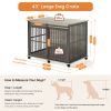 Furniture dog crate sliding iron door dog crate with mat. (Grey,43.7''W x 30''D x 33.7''H) - as Pic
