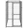 Outdoor Dog Kennel Steel 43.3"x86.6"x70.9" - Black