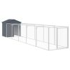 Dog House with Roof Anthracite 46.1"x239.8"x48.4" Galvanized Steel - Anthracite