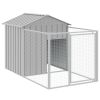 Dog House with Roof Light Gray 46.1"x239.8"x48.4" Galvanized Steel - Gray