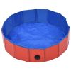Foldable Dog Swimming Pool Red 31.5"x7.9" PVC - Red