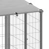 Dog Kennel Silver 43.3"x43.3"x43.3" Steel - Silver
