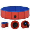 Foldable Dog Swimming Pool Red 31.5"x7.9" PVC - Red