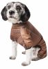 Pet Life Active 'Chase Pacer' Heathered Performance 4-Way Stretch Two-Toned Full Body Warm Up - Brown - Small