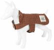 Touchdog 2-In-1 Windowpane Plaided Dog Jacket With Matching Reversible Dog Mat - Brown - X-Large