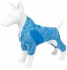 Pet Life Active 'Downward Dog' Heathered Performance 4-Way Stretch Two-Toned Full Body Warm Up Hoodie - Blue - X-Large