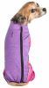 Pet Life Active 'Chase Pacer' Heathered Performance 4-Way Stretch Two-Toned Full Body Warm Up - Purple - Large