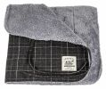 Touchdog 2-In-1 Windowpane Plaided Dog Jacket With Matching Reversible Dog Mat - Grey - X-Large