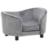 Dog Sofa Gray 27.2"x19.3"x15.7" Plush - Grey