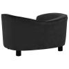 Dog Sofa Black 27.2"x19.3"x15.7" Plush - Grey