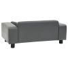 Dog Sofa Gray 31.9"x16.9"x12.2" Plush and Faux Leather - Grey