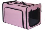 Pet Life Capacious Dual-Expandable Wire Folding Lightweight Collapsible Travel Pet Dog Crate - Pink - Small
